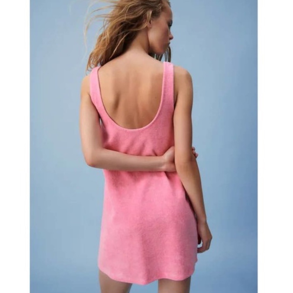 Zara Pink Terry Cloth Mini Dress